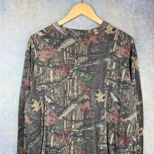 Real tree Camo Long Sleeve Shirt Sz XL Camouflage Hunting Outdoor Redhead